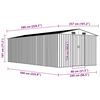 vidaXL Garden Shed 257x580x181 cm Metal Grey