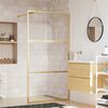vidaXL Walk-in Shower Wall with Clear ESG Glass Gold 100x195 cm