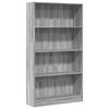 vidaXL Bookcase Grey Sonoma 80x24x143 cm Engineered Wood