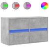 vidaXL TV Wall Cabinet with LED Lights Concrete Grey 80x31x45 cm