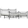 vidaXL Metal Bed Frame without Mattress with Footboard Black 200x200cm