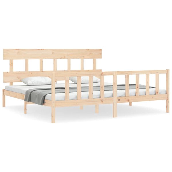 vidaXL Bed Frame without Mattress Super King Size Solid Wood Pine