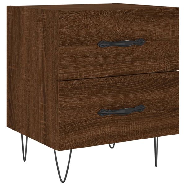 vidaXL Bedside Cabinet Brown Oak 40x35x47.5 cm Engineered Wood
