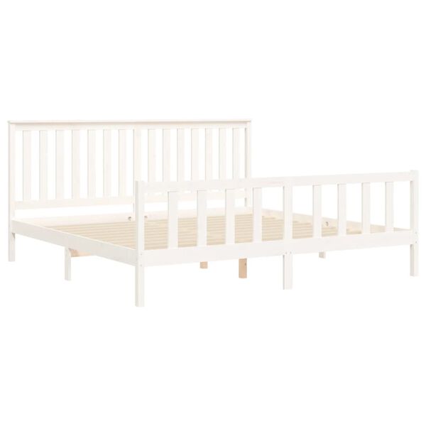 vidaXL Bed Frame without Mattress White 200x200 cm Solid Wood Pine
