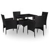 vidaXL Furniture Set 5 pcs Black