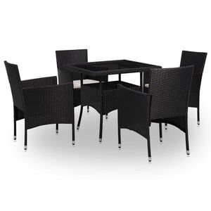 vidaXL Furniture Set 5 pcs Black