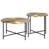 vidaXL Table | Brass | Brass-covered MDF | 2-piece set | Industrial