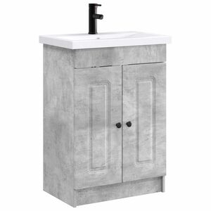 vidaXL Bathroom Furniture Set Concrete Grey 56 x 37.5 x 81 cm
