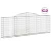 vidaXL Arched Gabion Baskets 10 pcs 300x30x100/120 cm Galvanised Iron