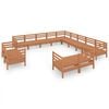 vidaXL 13 Piece Garden Lounge Set Solid Wood Pine Honey Brown