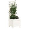 vidaXL Garden Planter with Rack White 39x39.5x114 cm Solid Wood Pine