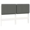 vidaXL Upholstered Headboard White and Light Grey 160 cm