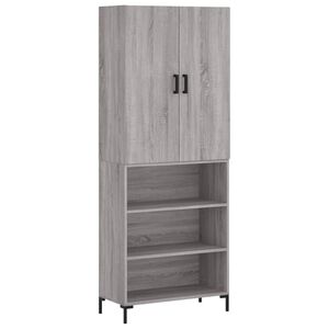 vidaXL Highboard Grey Sonoma 69.5x34x180 cm Engineered Wood