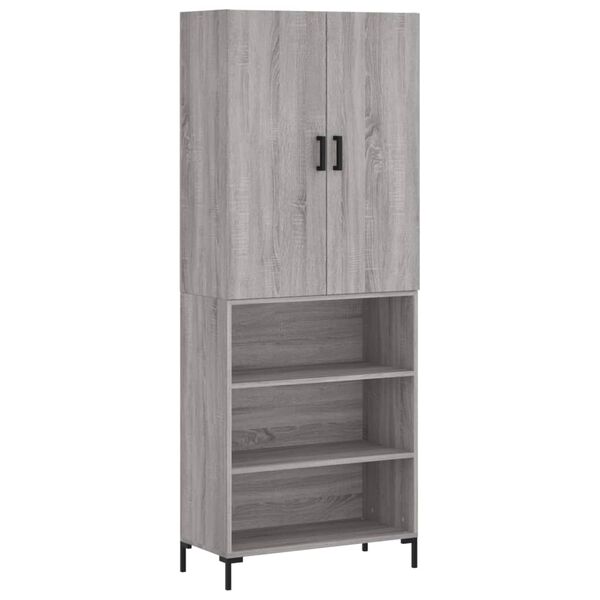 vidaXL Highboard Grey Sonoma 69.5x34x180 cm Engineered Wood
