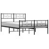 vidaXL Metal Bed Frame without Mattress with Footboard Black 140x200cm