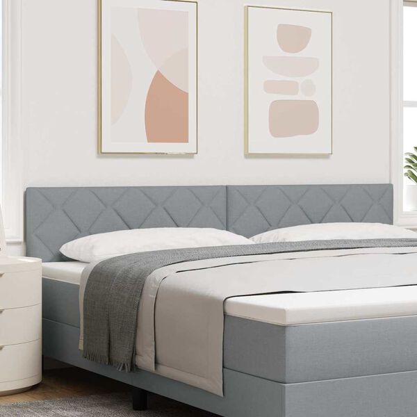 vidaXL Headboard with Headboard Light Grey 200 cm Faux Leather