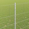 vidaXL Fence with Post Silver 1.6 x 50 m Steel
