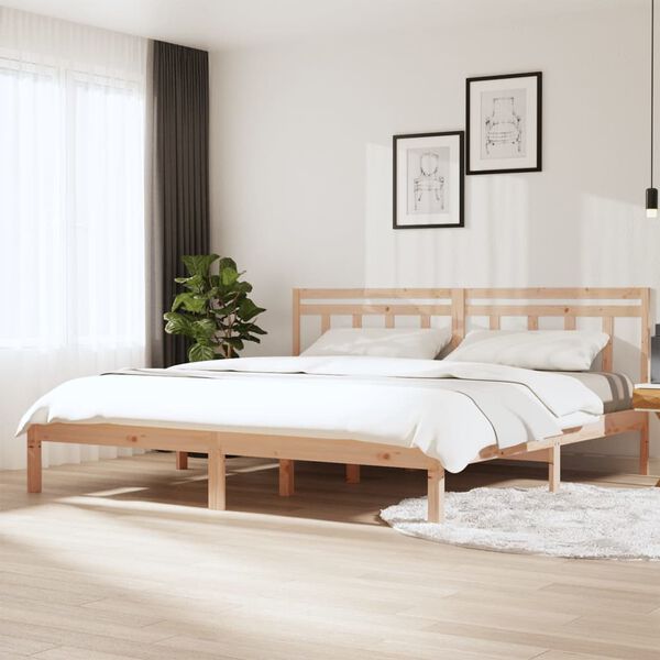 vidaXL Bed Frame without Mattress Solid Wood 200x200 cm (810037+814114)