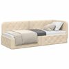 vidaXL Corner Bed Frame with Headboard Cream 80 x 200 cm Fabric