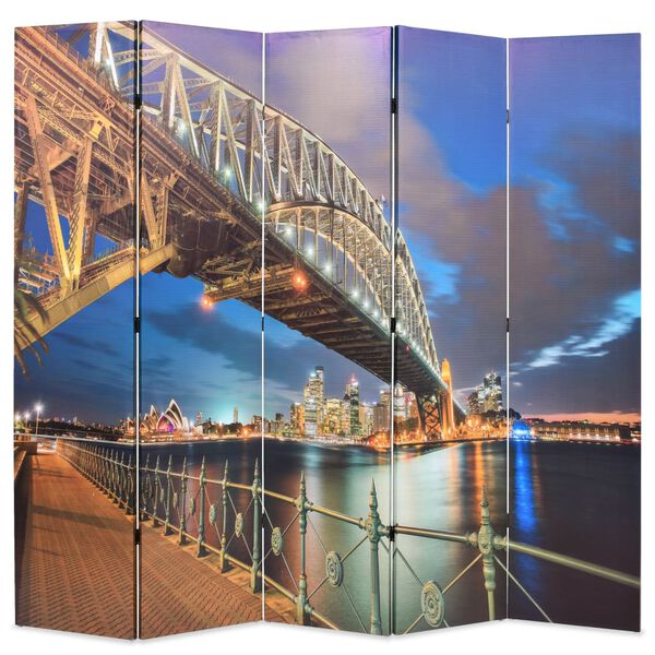 vidaXL Folding Room Divider 200x170 cm Sydney Harbour Bridge