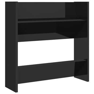 vidaXL Wall Shoe Cabinet High Gloss Black 60x18x60 cm Engineered Wood