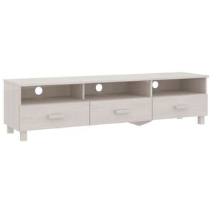 vidaXL TV Cabinet "HAMAR" White 158x40x40 cm Solid Wood Pine