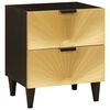 vidaXL Bedside Cabinet with Drawer Black and Gold 40 x 33.5 x 46 cm