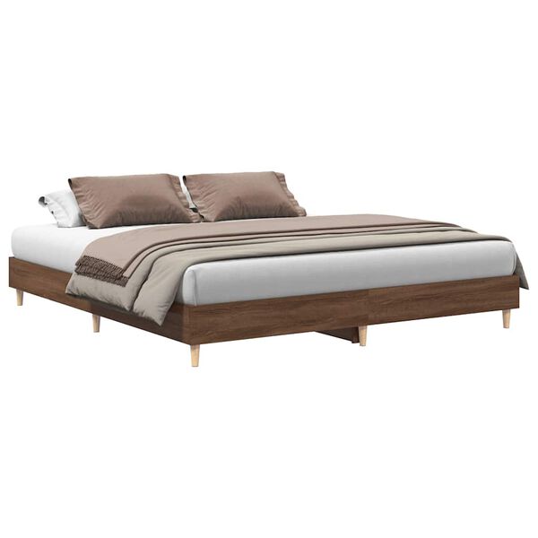 vidaXL Bed Frame without Mattress Brown Oak 160x200cm Engineered Wood