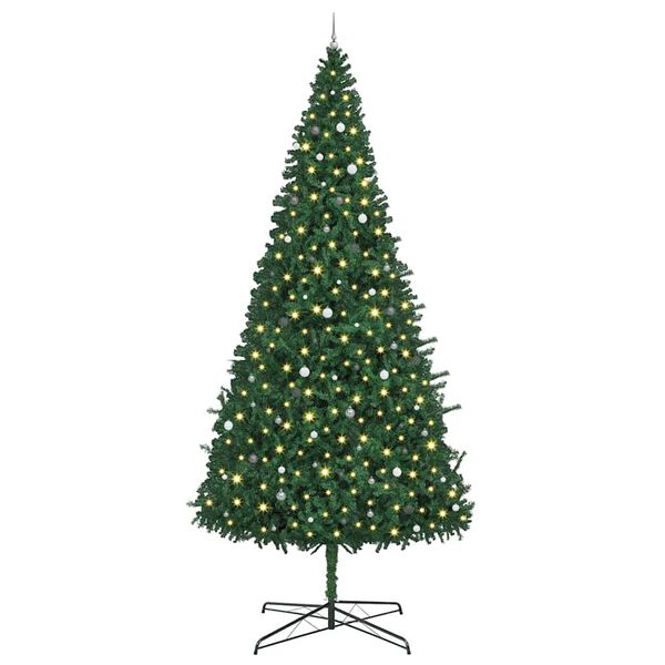 vidaXL Christmas Tree with Decorative String Lights Green 400 cm PVC