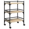 vidaXL Kitchen Trolley Sonoma Oak 50 x 35 x 75.5 cm Engineered Wood