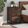 vidaXL Bedside Cabinet Brown Oak 40x34.5x60 cm Engineered Wood and Metal