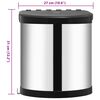 vidaXL Kitchen Built-in Dust Bin Stainless Steel 12 L