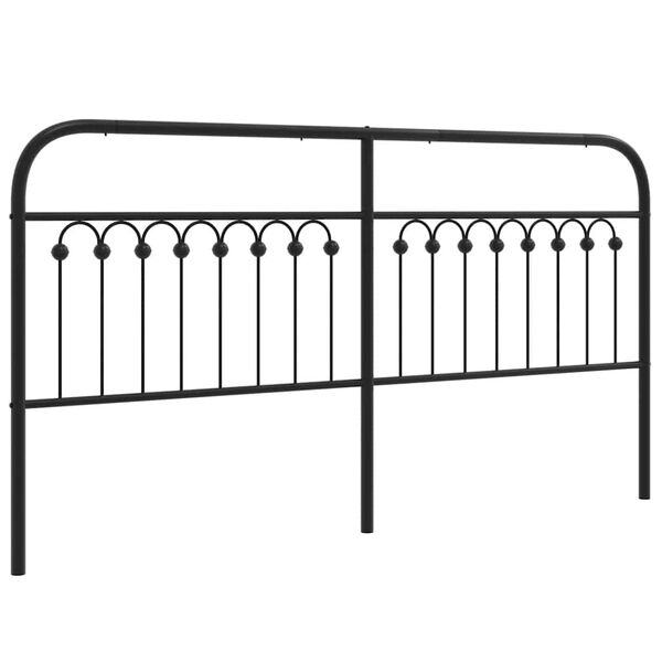vidaXL Metal Headboard Black 180 cm
