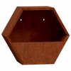 vidaXL Wall Planters 2 pcs Rusty Corten Steel 30x10x25 cm