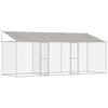 vidaXL Dog Cage with Roof Silver 600 x 200 x 258 cm Steel and PE