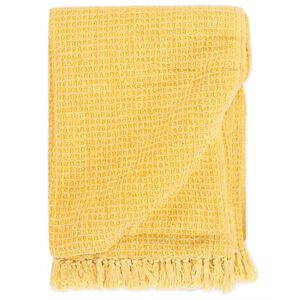 vidaXL Throw Cotton 160x210 cm Mustard Yellow