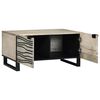 vidaXL Coffee Table Beige and Black 80 x 50 x 40 cm Solid Acacia wood