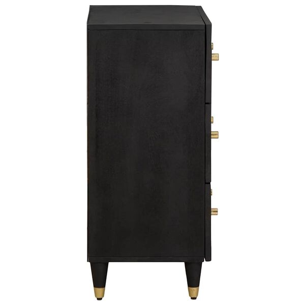 vidaXL Sideboard Black 60 x 33 x 75 cm Solid Mango Wood