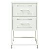 vidaXL Bedside Cabinets 2 pcs White 36x39x60.5 cm Steel