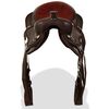 vidaXL Western Saddle. Headstall&Breast Collar Real Leather 13" Brown