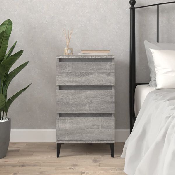 vidaXL Bedside Cabinet Grey Sonoma 40x35x70 cm Engineered Wood
