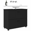 vidaXL Bathroom Cabinet with Drawer with Door Black 76.5 x 35 x 64 cm