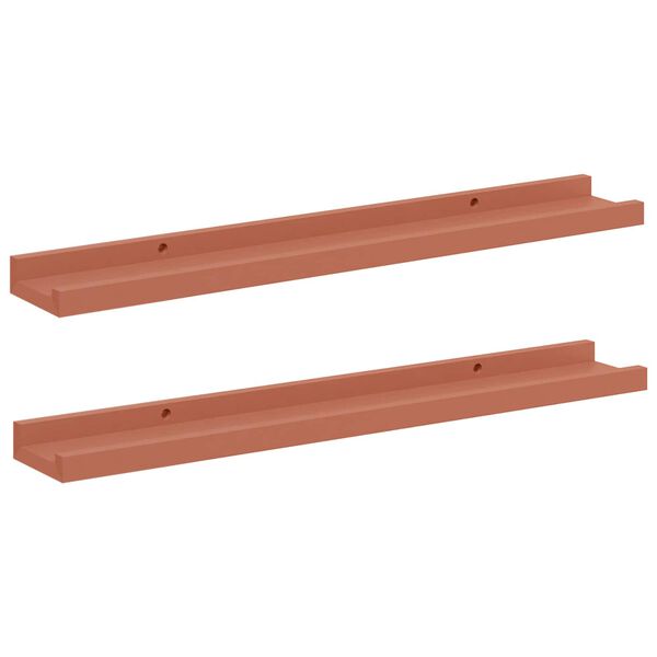 vidaXL Wall Shelf with Shelf 2 pcs Red 60 x 9 x 3 cm Engineered Wood