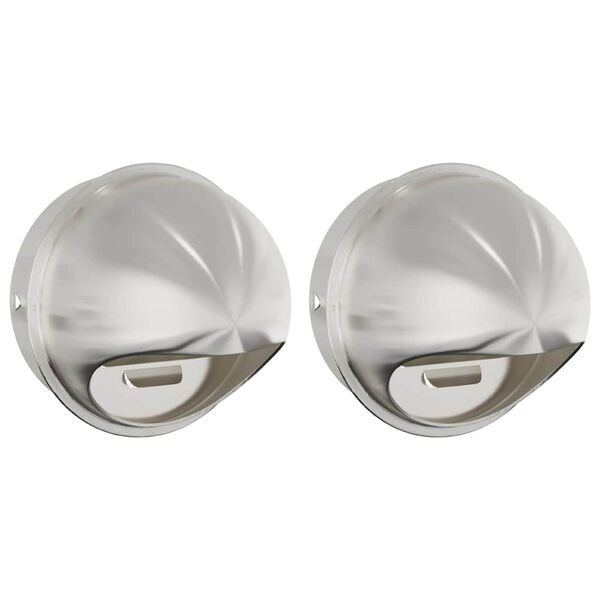 vidaXL Air Vent Covers 2 pcs Silver 200 mm Stainless Steel