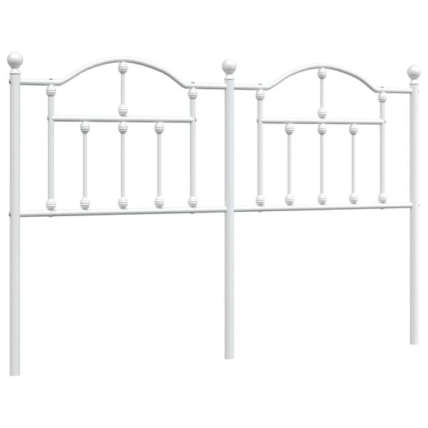 vidaXL Metal Replace Headboard White 150 cm