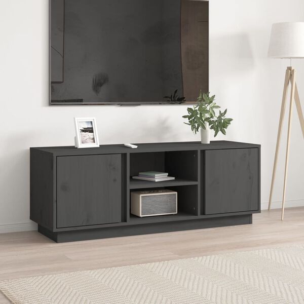 vidaXL TV Cabinet Grey 110x35x40.5 cm Solid Wood Pine