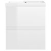 vidaXL Sink Cabinet with Built-in Basin High Gloss White Engineered Wood