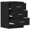 vidaXL Bedside Cabinet Black Oak 38x35x55 cm Engineered Wood