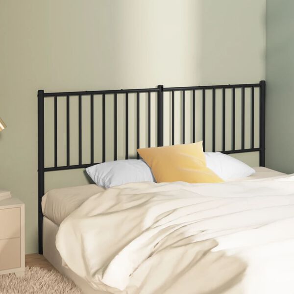 vidaXL Metal Replace Headboard Black 150 cm