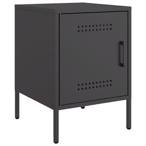 vidaXL Bedside Cabinet Black 36x39x50,5 cm Steel